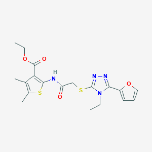 ethyl 2-[({[4-ethyl-5-(furan-2-yl)-4H-1,2,4-triazol-3-yl]sulfanyl}acetyl)amino]-4,5-dimethylthiophene-3-carboxylate