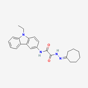 2-(2-cycloheptylidenehydrazinyl)-N-(9-ethyl-9H-carbazol-3-yl)-2-oxoacetamide