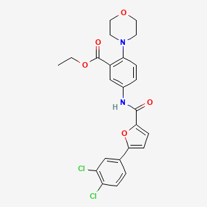 molecular formula C24H22Cl2N2O5 B12496484 Ethyl 5-({[5-(3,4-dichlorophenyl)furan-2-yl]carbonyl}amino)-2-(morpholin-4-yl)benzoate 