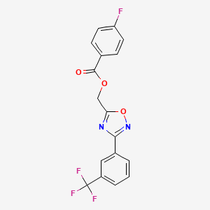 molecular formula C17H10F4N2O3 B12496487 {3-[3-(Trifluoromethyl)phenyl]-1,2,4-oxadiazol-5-yl}methyl 4-fluorobenzoate 