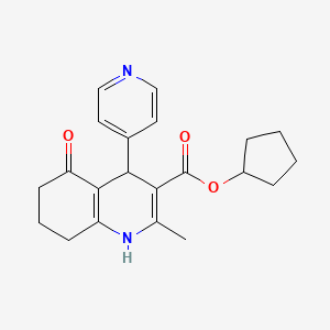 Cyclopentyl 2-methyl-5-oxo-4-(pyridin-4-yl)-1,4,5,6,7,8-hexahydroquinoline-3-carboxylate