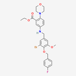 Ethyl 5-({3-bromo-4-[(4-fluorobenzyl)oxy]-5-methoxybenzyl}amino)-2-(morpholin-4-yl)benzoate