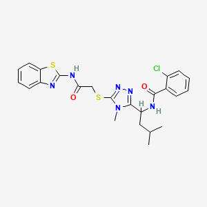 N-[1-(5-{[2-(1,3-benzothiazol-2-ylamino)-2-oxoethyl]sulfanyl}-4-methyl-4H-1,2,4-triazol-3-yl)-3-methylbutyl]-2-chlorobenzamide