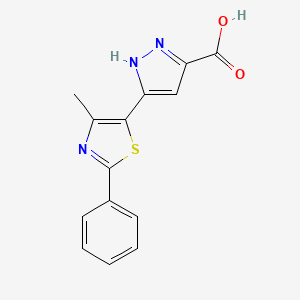 5-(4-methyl-2-phenyl-1,3-thiazol-5-yl)-1H-pyrazole-3-carboxylic acid