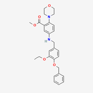 molecular formula C28H32N2O5 B12496684 Methyl 5-{[4-(benzyloxy)-3-ethoxybenzyl]amino}-2-(morpholin-4-yl)benzoate 