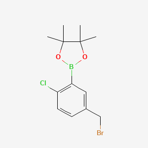 2-(5-(Bromomethyl)-2-chlorophenyl)-4,4,5,5-tetramethyl-1,3,2-dioxaborolane