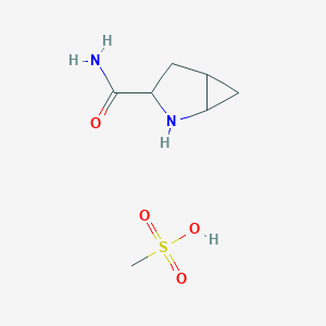 molecular formula C7H14N2O4S B12496699 (1R,3R,5R)-2-Azabicyclo[3.1.0]hexane-3-carboxamide methanesulfonate 