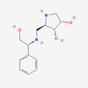molecular formula C13H20N2O3 B1249670 (2R,3R,4S)-2-({[(1R)-2-Hydroxy-1-phenylethyl]amino}methyl)pyrrolidine-3,4-diol 