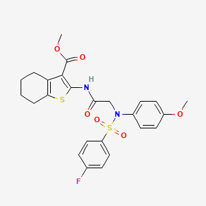 molecular formula C25H25FN2O6S2 B12496718 methyl 2-({N-[(4-fluorophenyl)sulfonyl]-N-(4-methoxyphenyl)glycyl}amino)-4,5,6,7-tetrahydro-1-benzothiophene-3-carboxylate 