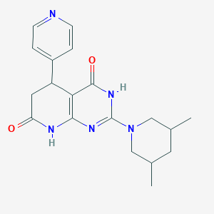 molecular formula C19H23N5O2 B12496720 2-(3,5-dimethylpiperidin-1-yl)-4-hydroxy-5-(pyridin-4-yl)-5,8-dihydropyrido[2,3-d]pyrimidin-7(6H)-one 