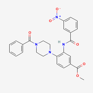 Methyl 3-{[(3-nitrophenyl)carbonyl]amino}-4-[4-(phenylcarbonyl)piperazin-1-yl]benzoate