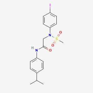 N~2~-(4-iodophenyl)-N~2~-(methylsulfonyl)-N-[4-(propan-2-yl)phenyl]glycinamide