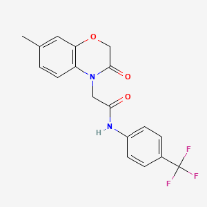 molecular formula C18H15F3N2O3 B12496774 2-(7-methyl-3-oxo-2,3-dihydro-4H-1,4-benzoxazin-4-yl)-N-[4-(trifluoromethyl)phenyl]acetamide 