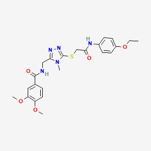 molecular formula C23H27N5O5S B12496825 N-{[5-({2-[(4-ethoxyphenyl)amino]-2-oxoethyl}sulfanyl)-4-methyl-4H-1,2,4-triazol-3-yl]methyl}-3,4-dimethoxybenzamide 