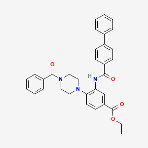 Ethyl 3-[(biphenyl-4-ylcarbonyl)amino]-4-[4-(phenylcarbonyl)piperazin-1-yl]benzoate