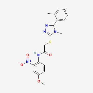 molecular formula C19H19N5O4S B12496854 N-(4-methoxy-2-nitrophenyl)-2-{[4-methyl-5-(2-methylphenyl)-4H-1,2,4-triazol-3-yl]sulfanyl}acetamide 