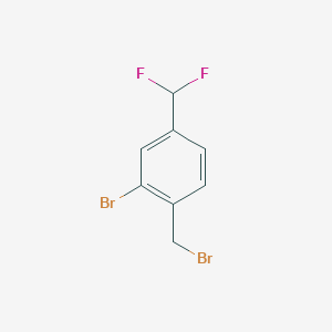 molecular formula C8H6Br2F2 B12496874 2-Bromo-1-(bromomethyl)-4-(difluoromethyl)benzene 