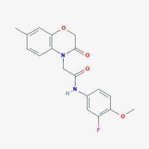 N-(3-fluoro-4-methoxyphenyl)-2-(7-methyl-3-oxo-2,3-dihydro-4H-1,4-benzoxazin-4-yl)acetamide