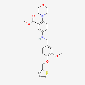 molecular formula C25H28N2O5S B12496921 Methyl 5-{[3-methoxy-4-(thiophen-2-ylmethoxy)benzyl]amino}-2-(morpholin-4-yl)benzoate 