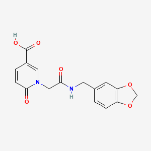 1-{2-[(1,3-Benzodioxol-5-ylmethyl)amino]-2-oxoethyl}-6-oxo-1,6-dihydropyridine-3-carboxylic acid