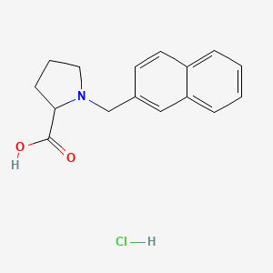 molecular formula C16H18ClNO2 B12496996 1-(Naphthalen-2-ylmethyl)pyrrolidine-2-carboxylic acid hydrochloride 