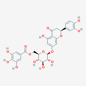 molecular formula C28H26O15 B1249700 (2S)-橙皮苷 7-O-(6''-O-没食酰基)-β-D-吡喃葡萄糖苷 