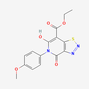 Ethyl 6-hydroxy-5-(4-methoxyphenyl)-4-oxo-[1,2,3]thiadiazolo[4,5-c]pyridine-7-carboxylate