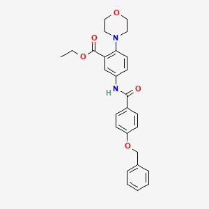 molecular formula C27H28N2O5 B12497079 Ethyl 5-({[4-(benzyloxy)phenyl]carbonyl}amino)-2-(morpholin-4-yl)benzoate 