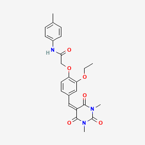 2-{4-[(1,3-dimethyl-2,4,6-trioxotetrahydropyrimidin-5(2H)-ylidene)methyl]-2-ethoxyphenoxy}-N-(4-methylphenyl)acetamide