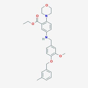 Ethyl 5-({3-methoxy-4-[(3-methylbenzyl)oxy]benzyl}amino)-2-(morpholin-4-yl)benzoate