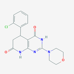 molecular formula C17H17ClN4O3 B12497129 5-(2-chlorophenyl)-4-hydroxy-2-(morpholin-4-yl)-5,8-dihydropyrido[2,3-d]pyrimidin-7(6H)-one 