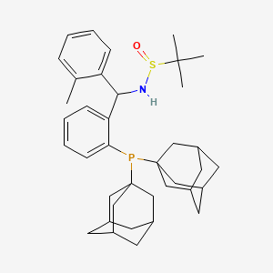 molecular formula C38H52NOPS B12497133 N-({2-[bis(adamantan-1-yl)phosphanyl]phenyl}(2-methylphenyl)methyl)-2-methylpropane-2-sulfinamide 