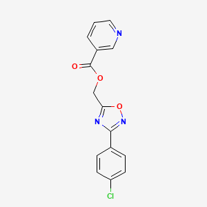 molecular formula C15H10ClN3O3 B12497152 [3-(4-Chlorophenyl)-1,2,4-oxadiazol-5-yl]methyl pyridine-3-carboxylate 