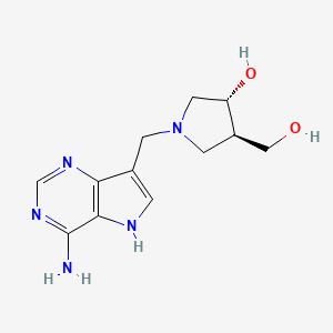 molecular formula C12H17N5O2 B1249721 (3r,4r)-1-[(4-Amino-5h-Pyrrolo[3,2-D]pyrimidin-7-Yl)methyl]-4-(Hydroxymethyl)pyrrolidin-3-Ol 
