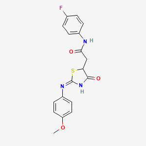 N-(4-fluorophenyl)-2-{(2E)-2-[(4-methoxyphenyl)imino]-4-oxo-1,3-thiazolidin-5-yl}acetamide