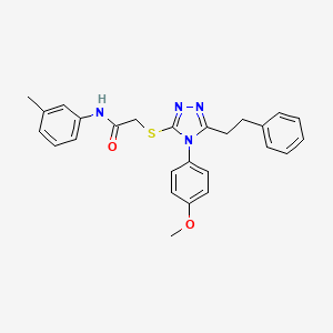 2-{[4-(4-methoxyphenyl)-5-(2-phenylethyl)-4H-1,2,4-triazol-3-yl]sulfanyl}-N-(3-methylphenyl)acetamide