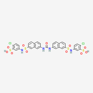 molecular formula C33H24Cl2N4O11S4 B1249723 2-Chloro-5-[[7-[[7-[(4-chloro-3-sulfophenyl)sulfamoyl]naphthalen-2-yl]carbamoylamino]naphthalen-2-yl]sulfonylamino]benzenesulfonic acid 