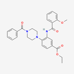 Ethyl 3-{[(2-methoxyphenyl)carbonyl]amino}-4-[4-(phenylcarbonyl)piperazin-1-yl]benzoate