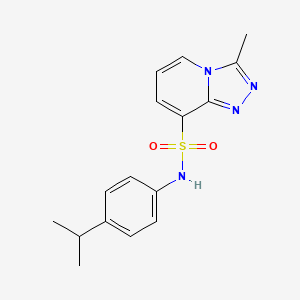 molecular formula C16H18N4O2S B12497249 3-methyl-N-[4-(propan-2-yl)phenyl][1,2,4]triazolo[4,3-a]pyridine-8-sulfonamide 