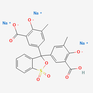 molecular formula C23H15Na3O9S B12497266 5,5'-(1,1-Dioxido-3H-benzo[c][1,2]oxathiole-3,3-diyl)bis(2-hydroxy-3-methylbenzoic acid) trisodium salt 