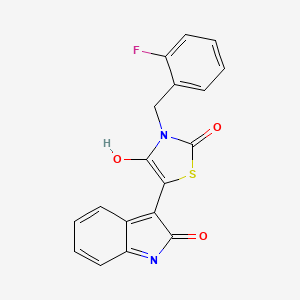 (5Z)-3-(2-fluorobenzyl)-5-(2-oxo-1,2-dihydro-3H-indol-3-ylidene)-1,3-thiazolidine-2,4-dione