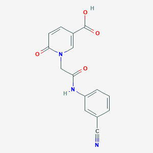 molecular formula C15H11N3O4 B12497284 1-{2-[(3-Cyanophenyl)amino]-2-oxoethyl}-6-oxo-1,6-dihydropyridine-3-carboxylic acid 