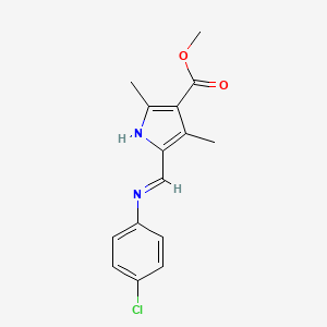 methyl 5-{(E)-[(4-chlorophenyl)imino]methyl}-2,4-dimethyl-1H-pyrrole-3-carboxylate