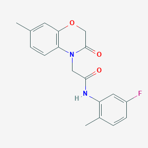 molecular formula C18H17FN2O3 B12497302 N-(5-fluoro-2-methylphenyl)-2-(7-methyl-3-oxo-2,3-dihydro-4H-1,4-benzoxazin-4-yl)acetamide 