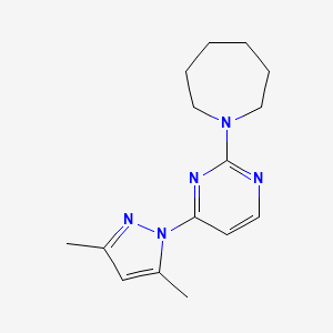 molecular formula C15H21N5 B12497316 1-[4-(3,5-dimethyl-1H-pyrazol-1-yl)pyrimidin-2-yl]azepane 