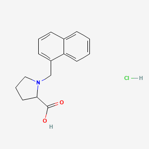 molecular formula C16H18ClNO2 B12497344 1-(Naphthalen-1-ylmethyl)pyrrolidine-2-carboxylic acid hydrochloride 