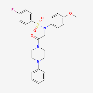 4-fluoro-N-(4-methoxyphenyl)-N-[2-oxo-2-(4-phenylpiperazin-1-yl)ethyl]benzenesulfonamide