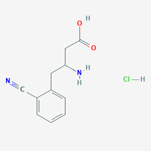 molecular formula C11H13ClN2O2 B12497378 3-Amino-4-(2-cyanophenyl)butanoic acid hydrochloride 