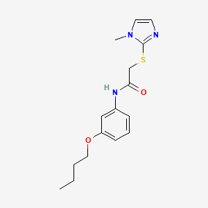 molecular formula C16H21N3O2S B12497409 N-(3-butoxyphenyl)-2-[(1-methyl-1H-imidazol-2-yl)sulfanyl]acetamide 