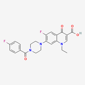 molecular formula C23H21F2N3O4 B12497441 1-Ethyl-6-fluoro-7-[4-(4-fluorobenzoyl)piperazin-1-yl]-4-oxoquinoline-3-carboxylic acid 